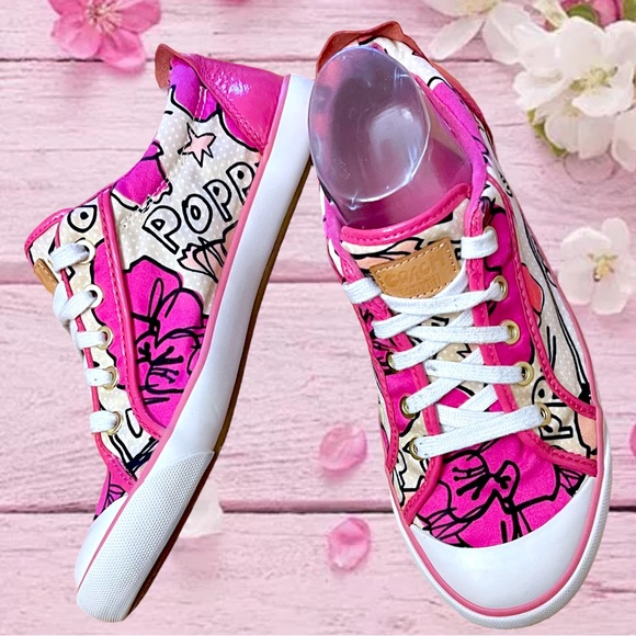 Coach Shoes - Coach Poppy Barrett Pink Spring Low Top Patent Sneakers Shoes Size 9